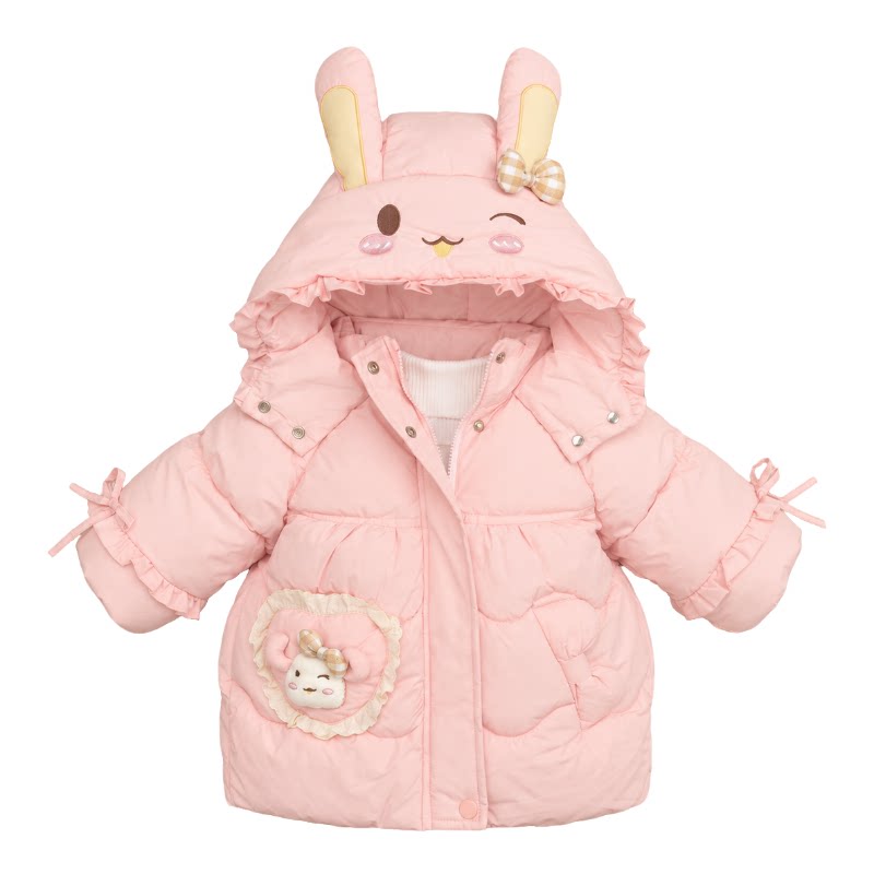 女童冬装棉服加绒加厚棉衣外套潮