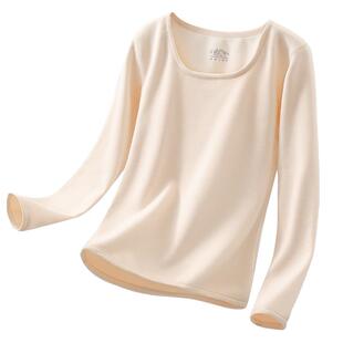 加绒加厚保暖内衣女上衣冬季内搭秋衣秋裤套装女羊羔绒发热打底衫