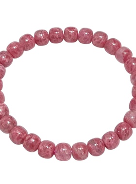 天然蔷薇石老形珠手串时尚百搭