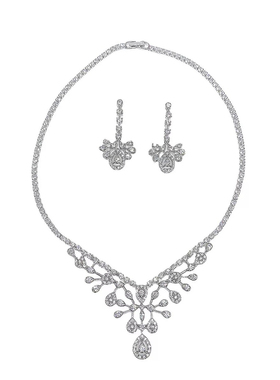 魔猫昭昭魔猫昭昭婚纱礼服项链耳环配饰锆石饰品韩式简约结婚首饰