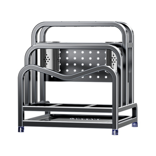 日本2025新款不锈钢刀架置物架菜板一体厨房多功能刀具砧板收纳架