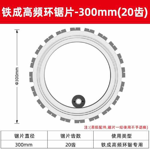 铁成高频环锯锯片新款混凝土切墙机锯片多功能切割片改门开窗锯片