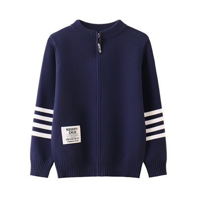 男童开衫毛衣春秋款拉链衫