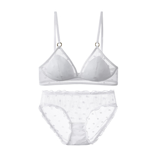 MIMI FANTASY波点小胸法式三角杯节日礼物内衣 性感文胸套装