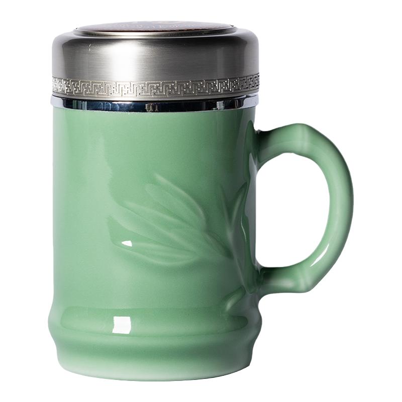 保温杯茶水分离龙泉青瓷