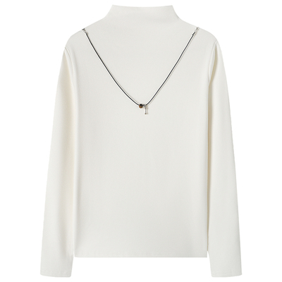 慕兔洋气百搭半高领长袖t恤