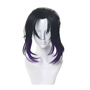 玫瑰网现货 蝴蝶忍鬼灭之刃cos毛坯假发 新手易造型渐变马尾动漫