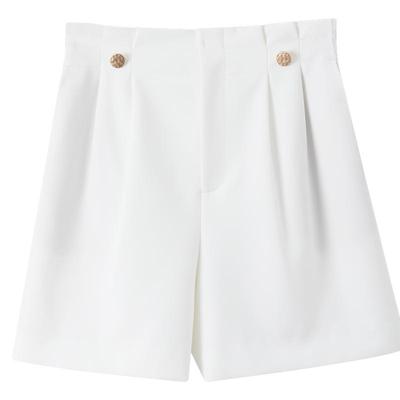 OSA白色高腰阔腿短裤女