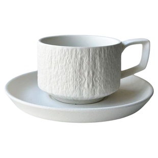 高颜值咖啡杯套装高档精致轻奢陶瓷早餐杯子浓缩咖啡杯墨砂素雪