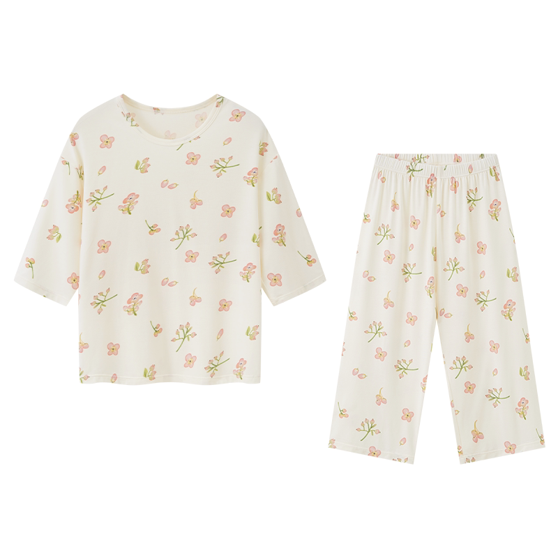 春秋A类莫代尔女童七分家居服