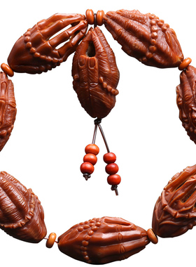 镂空雕刻老油核文玩手串