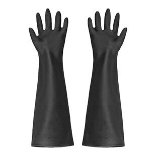 包邮威蝶31-60CM黑色耐酸碱工业 防化工橡胶乳胶威碟加长喷砂手套