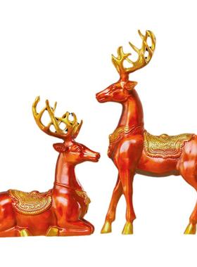 纯铜一鹿高升送领导客厅玄关摆件