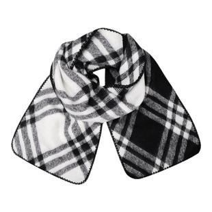 馨帮帮冬季加厚保暖围脖韩版防寒披肩学生复古百搭格纹毛绒围巾女