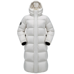 企鹅【火山岩】羽绒服女中长款25冬季新过膝保暖连帽面包服外套男