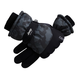 JEEP SPIRIT吉普滑雪手套男士冬天骑行防冻厚保暖触屏女士手套冬