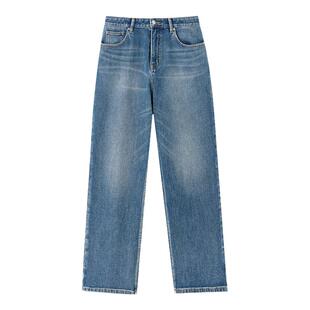 【轻松弹】GOLDEN BARRY春秋新款显瘦磨白水洗直筒牛仔裤女503179