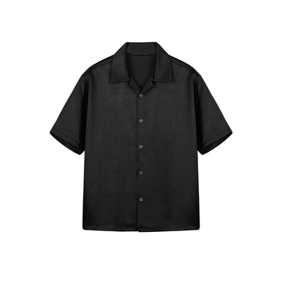 DESERTO醋酸混纺冰丝短袖衬衫
