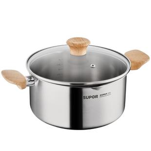 苏泊尔316L不锈钢汤锅加厚家用蒸锅煮粥锅炖锅双耳燃气灶电磁炉用