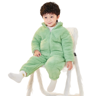 巴拉巴拉男童女童家居服套装大童睡衣珊瑚绒男孩秋冬新款儿童加厚