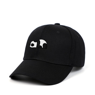 熊猫棒球帽纯棉硬顶鸭舌帽街头潮人高尔夫帽子panda baseball cap