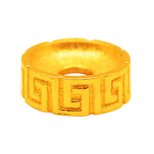 纯18k金隔片古法金六字真言文玩直切珠手串散珠黄金珠diy回纹配珠