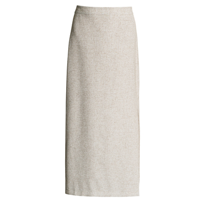 罗衣高级通勤亚麻直筒半身裙