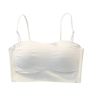 露背美背抹胸防走光无痕2023新款爆款薄款大胸显小裹胸细带文胸罩