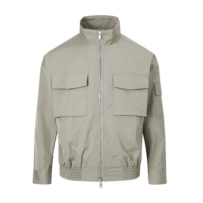 undefined立领春季口袋廓形夹克