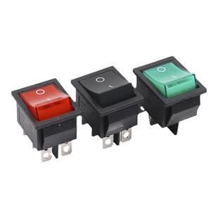 按键电源开关船型翘板船形KCD2-201N红色2路4脚2档小型六双路带灯