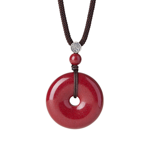 正品官方旗舰店朱砂平安扣儿童吊坠宝宝项链小孩防惊吓护身符挂件