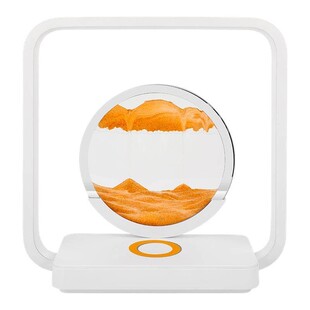 无线充流沙画摆件小夜灯创意客厅卧室轻奢艺术桌面灯生日礼物台灯