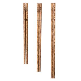 双枪儿童筷子训练筷3岁6岁鸡翅木宝宝筷小学生专用食品级短实木筷