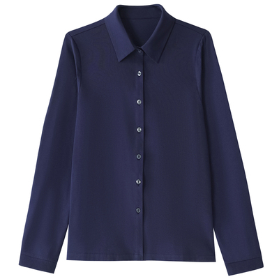 红色衬衫女士长袖洋气休闲棉衬衣