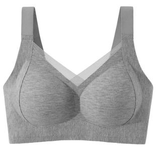 古今春季新款磨毛螺纹防震美背内衣女无钢圈舒适提拉文胸雅丹风