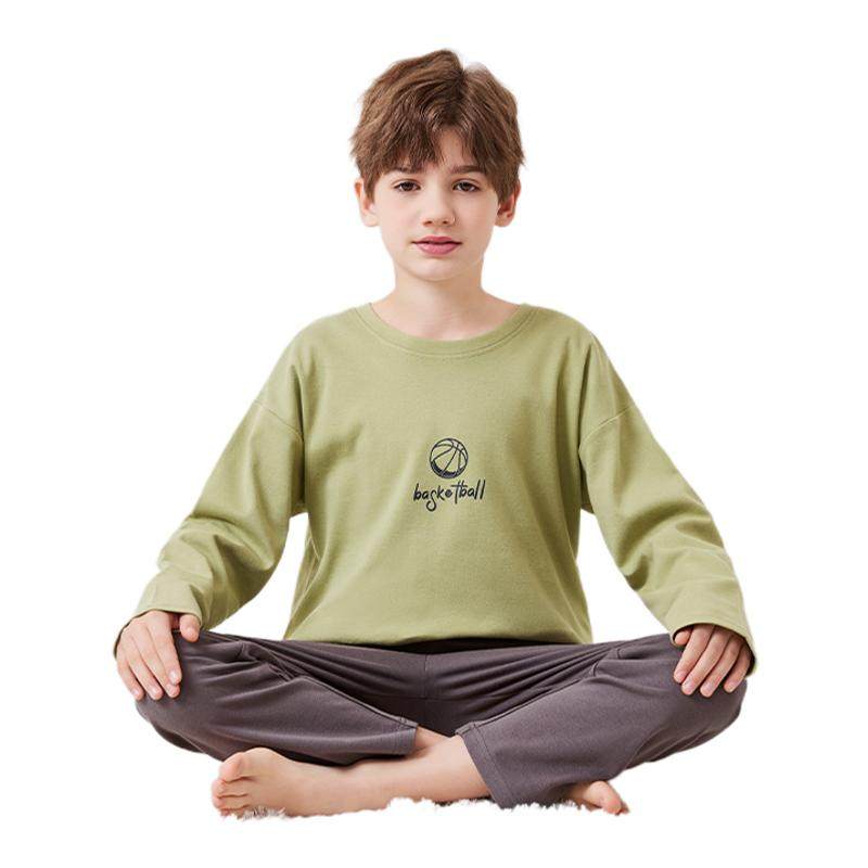 顶瓜瓜儿童睡衣男童家居服套装纯棉2025新款中大童男孩青少年秋冬