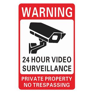 外贸英文标识牌铝板贴反光膜私人领地监控区域安全警示牌温馨提示牌指路牌标牌消防警示牌