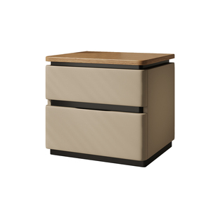 实木床头柜家用卧室意式极简60cm大尺寸轻奢高级床边收纳柜中古风