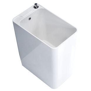 家用拖把池陶瓷加高拖布池窄长型阳台龙头一体式53CM卫生间墩布池