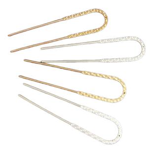 气质古风汉服精美盘发点缀U钗发钗复古宫廷配饰明制发簪合金头饰