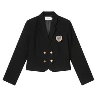 花千猪原创 星屿高西装 学院风校供感jk制服短款绀色百搭外套上衣