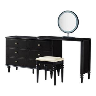 政府补贴全友家居美式复古梳妆台斗柜一体卧室中古风伸缩化妆桌