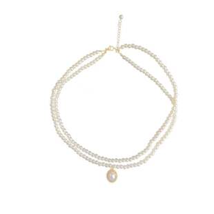 「伯利兹舞会」复古法式高级感优雅气质赫本风双层珍珠项链锁骨链