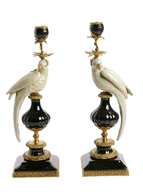 欧式风鹦鹉烛台别墅会所工艺品