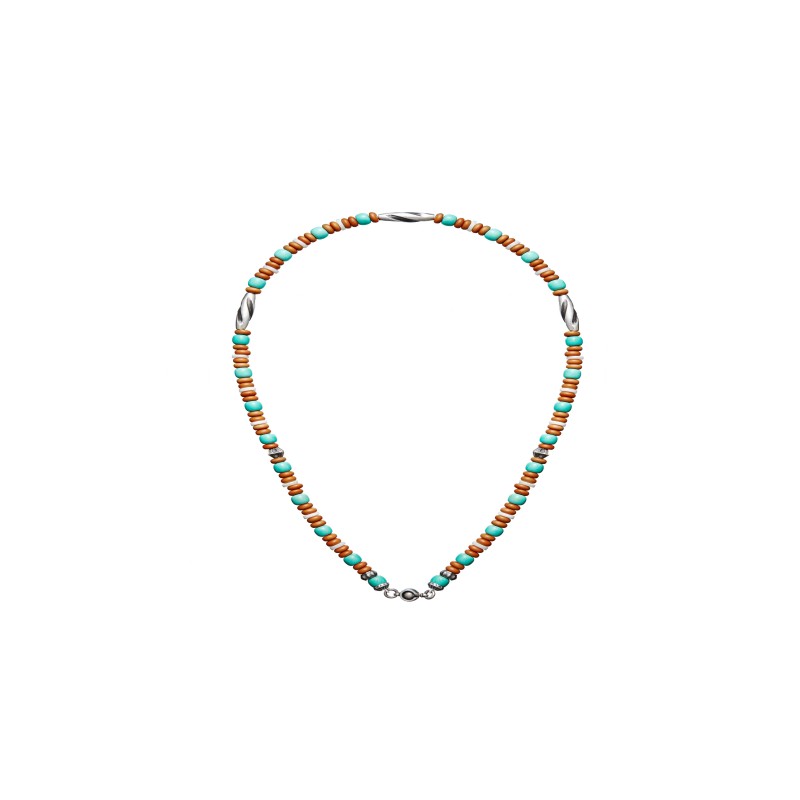 Arthur.k天照系列日本原创手工天然矿石925银晴川0.6松石橄榄项链