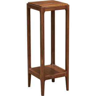 北美黑胡桃木花架意式极简实木花几客厅绿萝架子家用落地式置物架