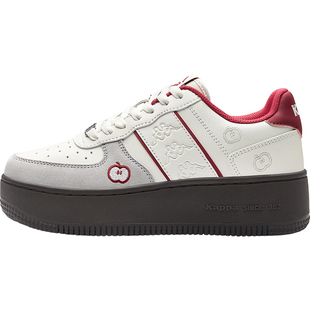 Kappa果冻女鞋板鞋女款2026新款春季厚底红色小白鞋休闲运动鞋子