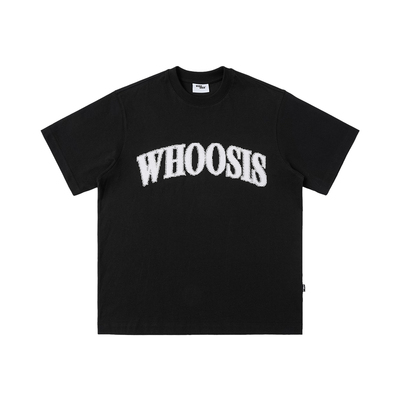 WHOOSIS（不知其名）网状手绣贴布短袖T恤圆领夏季宽松百搭男女潮