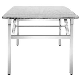 加厚不锈钢折叠桌子家用吃饭餐桌饭店酒席圆桌摆摊方桌长方桌烤火