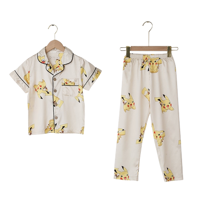 夏季冰丝睡衣亲子一家三口家居服